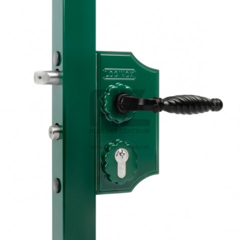 Malý ozdobný zámok LOCINOX LAKY F2 | pre hranatý profil 30-40 mm | zelená RAL 6005