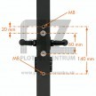 Veľký ozdobný zámok LOCINOX LAKQ H2 | pre hranatý profil 30-50 mm | čierna RAL 9005
