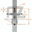 Priemyselný zámok LOCINOX LAKQ U2 | pre hranatý profil 30-50 mm | antracitový šedý RAL 7016