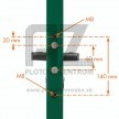 Zámok LOCINOX pre záhradné bránky LAKZ P1 | pre hranatý profil 60 mm | zelená RAL 6005