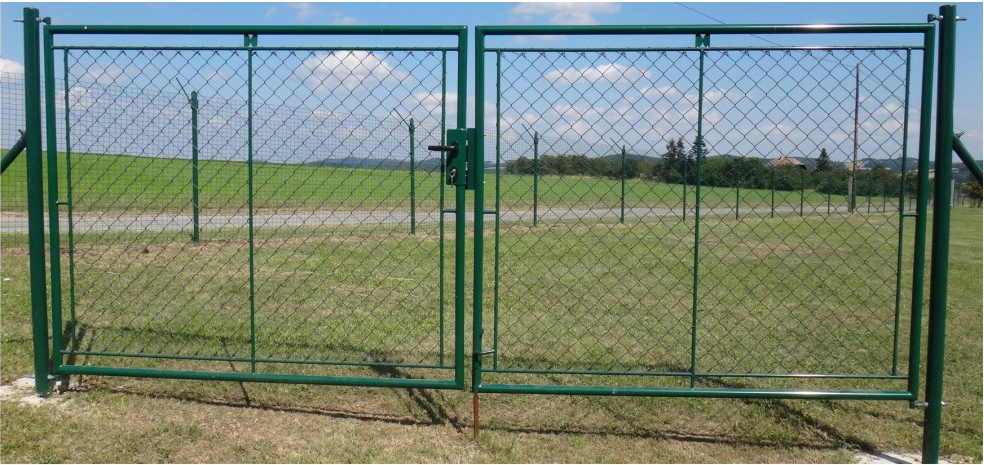 Dvojkrídlová brána PRIMA poplastovaná 3600/1000 mm | zelená RAL 6005 | výplň štvorhranné pletivo | oko 55 × 55 mm | drôt 2,7 mm
