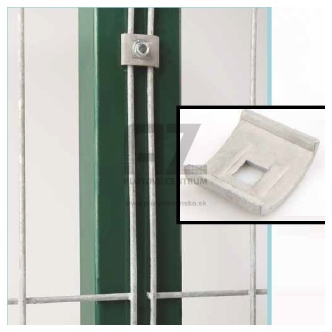 Príchytka LUK pre plotové panely | pozinkovaná | pre stĺpiky s kruhovým, štvorcovým aj obdĺžnikovým profilom