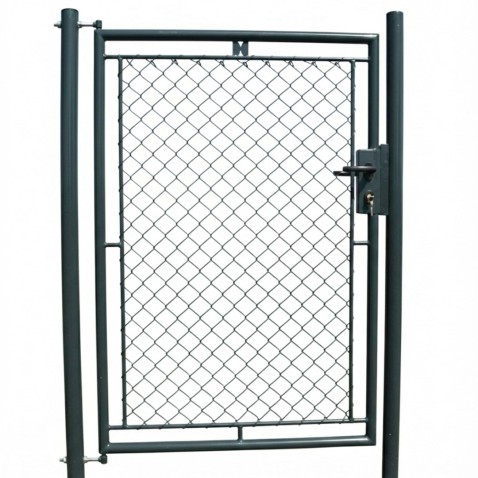 Jednokrídlová bránka PRIMA poplastovaná 1000/1600 mm | antracitová šedá RAL 7016 | výplň štvorhranné pletivo | oko 55 × 55 mm | drôt 2,7 mm