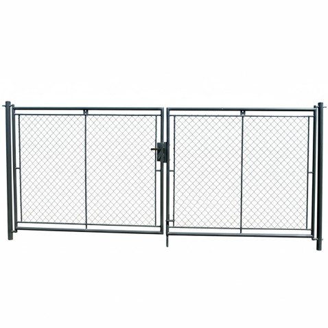 Dvojkrídlová brána PRIMA poplastovaná 3600/1600 mm | antracitová šedá RAL 7016 | výplň štvorhranné pletivo | oko 55 × 55 mm | drôt 2,7 mm