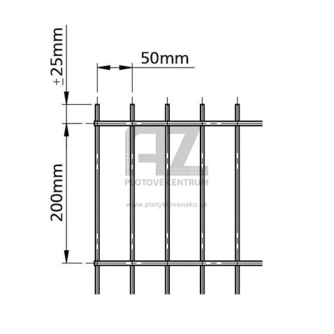 Zváraný plotový panel BRAVO 2D bez povrchovej úpravy 2430 mm | oko 50 × 200 mm | drôt 6,0 / 5,0 mm