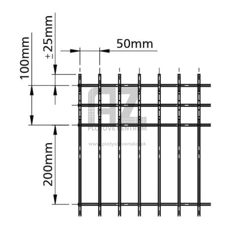Zváraný plotový panel BRAVO 3D bez povrchovej úpravy 2030 mm s vodorovným prelisom | oko 50 × 200 mm | drôt 5,0 mm