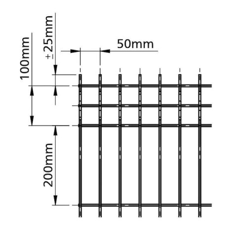 Zváraný plotový panel BRAVO 3D bez povrchovej úpravy 1530 mm s vodorovným prelisom | oko 50 × 200 mm | drôt 5,0 mm