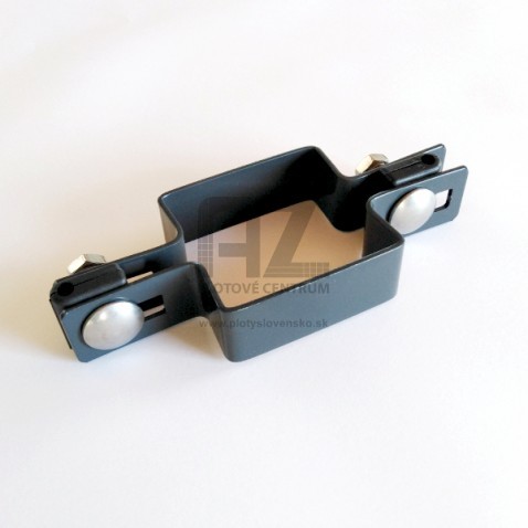 Objímka priebežná pre stĺpik bez dier | štvorcový profil 60 × 60 mm | poplastovaná | antracitová šedá RAL 7016