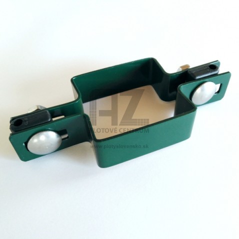Objímka priebežná pre stĺpik bez dier | štvorcový profil 60 × 60 mm | poplastovaná | zelená RAL 6005