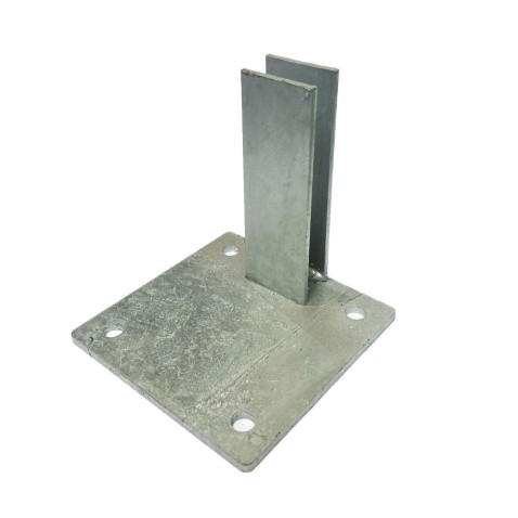 Pätka stĺpika na podmurovku | pozinkovaná | pre stĺpik obdĺžnikového profilu 60 × 40 mm - koncová