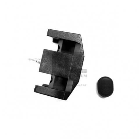 Plastová príchytka panela 3D | pre stĺpiky štvorcového profilu 60 × 60 mm | čierna