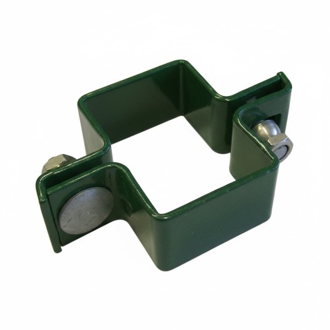 Objímka priebežná pre stĺpik bez dier | obdĺžnikový profil 60 × 40 mm | poplastovaná | zelená RAL 6005