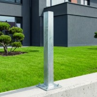 Stĺpik BRAVO s pätkou 60 × 60 × 1750 mm, Zn – bez otvorov